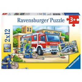 Ravensburger 7574 Puzzle Polizei und Feuerwehr 2 X 12 Teile