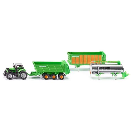 SIKU 1848 DEUTZ-FAHR mit Joskin Anhängerset