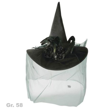 FRIES - Hexenhut Luxus schwarz, Gr. 58 cm