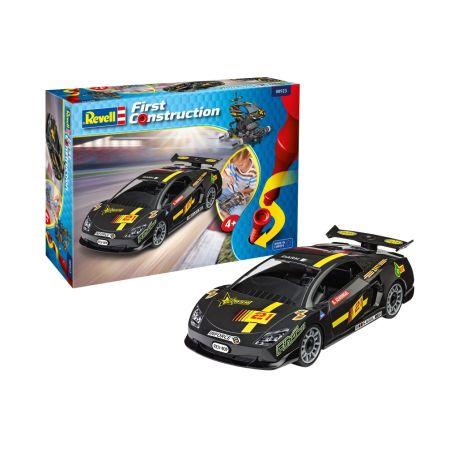 Rennwagen, schwarz, Revell First Construction, Bausatz für Kinder ab 4
