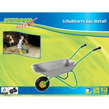 Outdoor active Schubkarre-Metall, silber grün