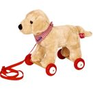 Labrador Luzie auf Holzrollen  Lustige Tierparade