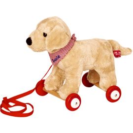 Labrador Luzie auf Holzrollen  Lustige Tierparade