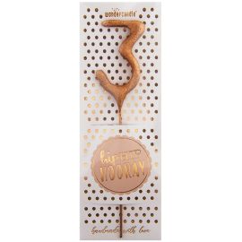 Wunderkerze rosegold mini ""3""