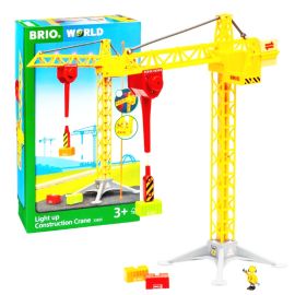 BRIO World 33835 Großer Baukran mit Licht – Zubehör für die BRIO Holzeisenbahn – Empfohlen für Kinder ab 3 Jahren