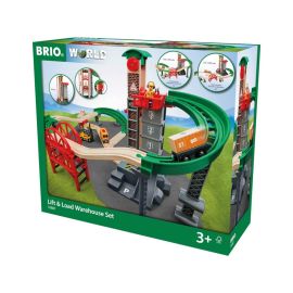 BRIO World 33887 Großes Lagerhaus-Set mit Aufzug – Zubehör für die BRIO Holzeisenbahn – Konstruktionsspielzeug empfohl