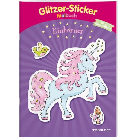 Glitzer-Sticker-Malbuch Einhörner