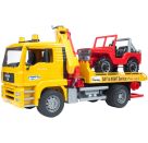 Bruder 02750 MAN TGA Abschlepp-LKW mit Geländewagen