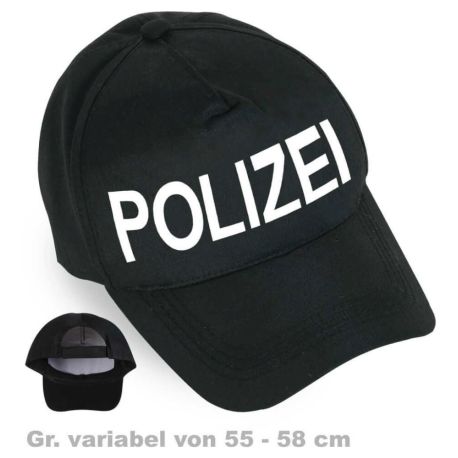 FRIES - Basecap Polizei,  variable Größe, Gr. 55 - 60 cm