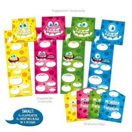 LITTLE MONSTER Party-Einladungen 8er-Set