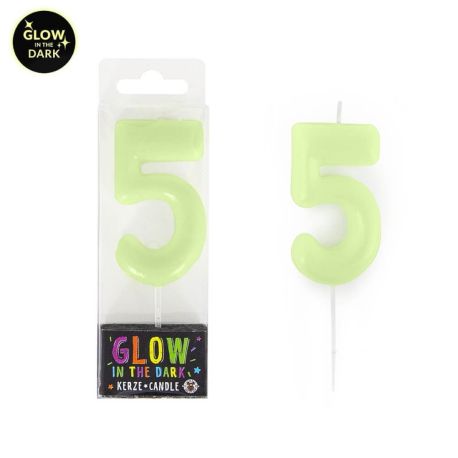 BIRTHDAY FUN Zahlenkerze Glow in the Dark  5