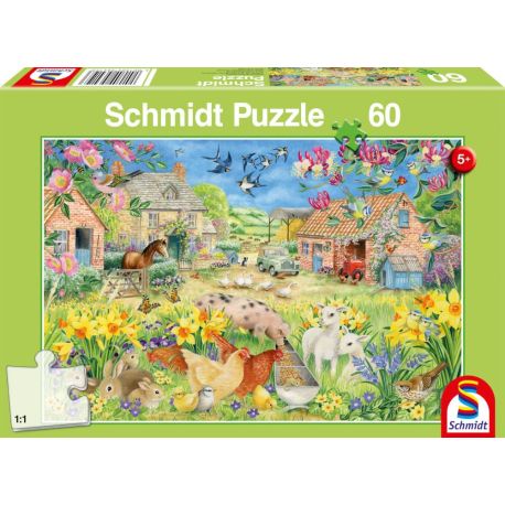 Schmidt Spiele 56419 Puzzle Mein kleiner Bauernhof 60 Teile