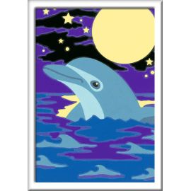 Ravensburger CreArt 27694 - Kleiner Delfin - Malen nach Zahlen Delfin für Kinder ab 7 Jahre