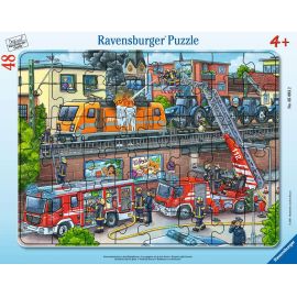 Ravensburger 5093 Puzzle Feuerwehreinsatz an den Bahngleisen 30-48 Teile