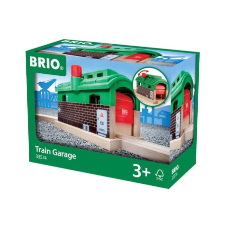 BRIO World - 63357400 - Drehbarer Lokschuppen mit Rolltor, BRIO Holzeisenbahn Zubehör, Kleinkind-Spielzeug ab 3 Jahre