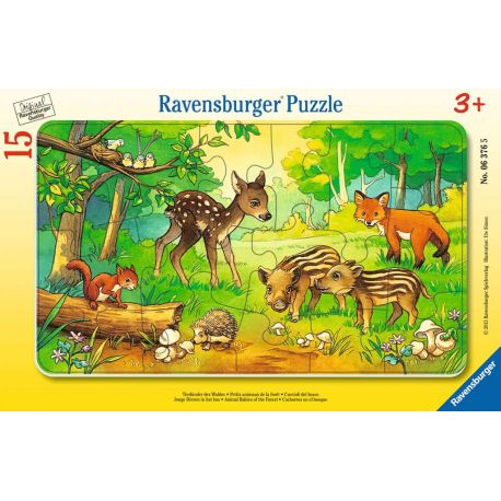 Ravensburger 6376 Puzzle Tierkinder des Waldes 15 Teile