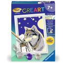 Ravensburger CreArt 28773 - Wolfsportrait - Malen nach Zahlen Wolf für Kinder ab 7 Jahre