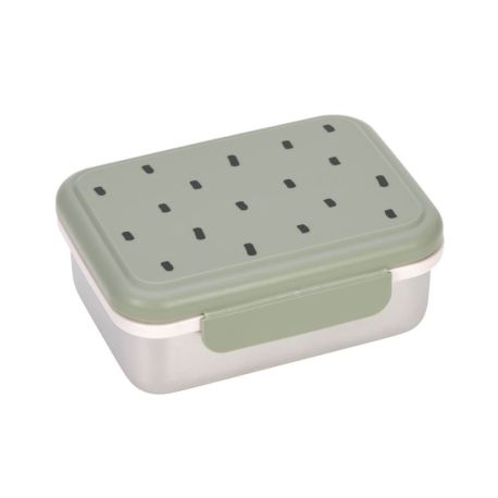 Brotdose Edelstahl Happy Prints light olive