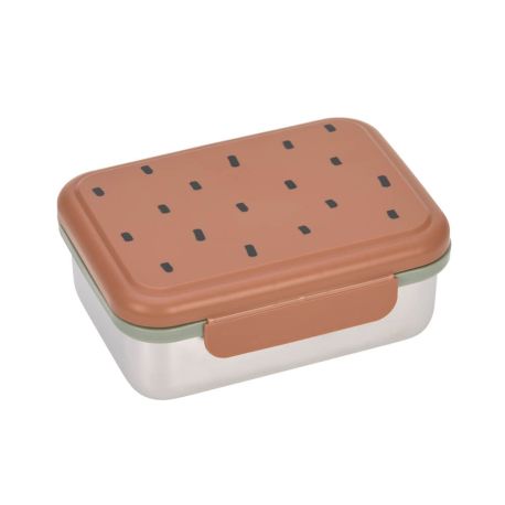 Brotdose Edelstahl Happy Prints caramel