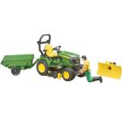 Bruder 62104 bworld John Deere Aufsitzrasenmäher mit Anhänger