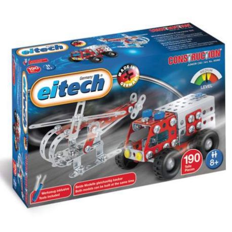 eitech Metallbaukasten - Feuerwehr Set - Heli & Löschwagen