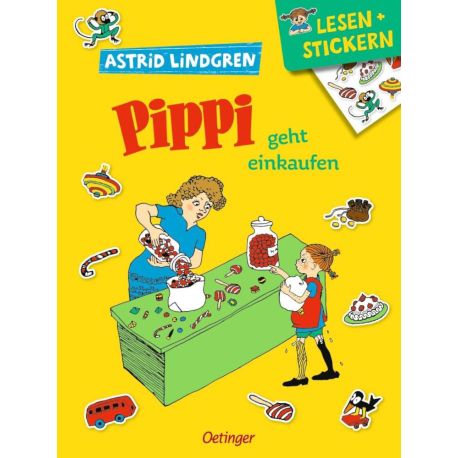 Lesen + Stickern. Pippi geht einkaufen