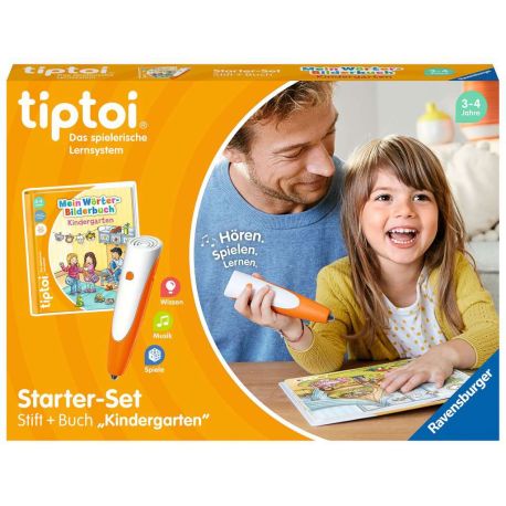Ravensburger tiptoi Starter-Set 00113: Stift und Wörter-Bilderbuch Kindergarten- Lernsystem für Kinder ab 3 Jahren