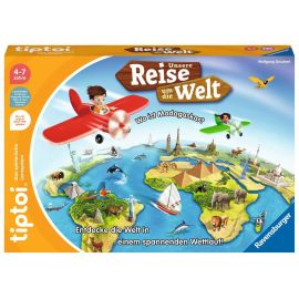 Ravensburger tiptoi Spiel 00117 Unsere Reise um die Welt - Lernspiel ab 4 Jahren, lehrreiches Geografiespiel für Junge
