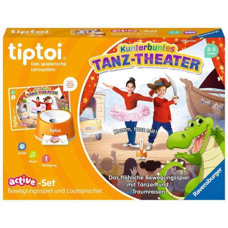 Ravensburger tiptoi® Spiel 00122 ACTIVE Set Kunterbuntes Tanz-Theater, Bewegungsspiel ab 3 Jahren