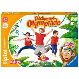 Ravensburger tiptoi® ACTIVE Spiel 00129, Dschungel-Olympiade, Bewegungsspiel ab 4 Jahre für 1-6 Spieler