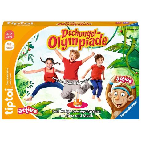 Ravensburger tiptoi® ACTIVE Spiel 00129, Dschungel-Olympiade, Bewegungsspiel ab 4 Jahre für 1-6 Spieler