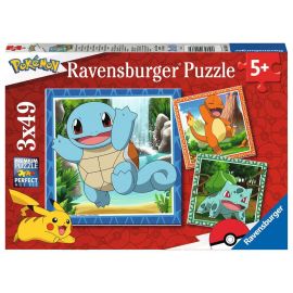 Ravensburger 5586 Puzzle Glumanda, Bisasam und Schiggy 3 X 49 Teile