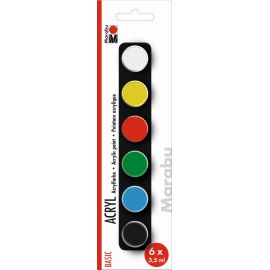 Marabu Acrylfarben-Set BASIC, 6 x 3,5 ml