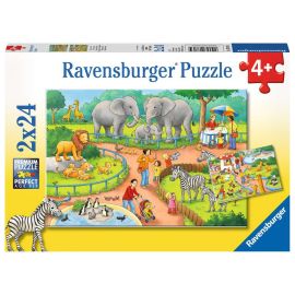 Ravensburger 7813 Puzzle Ein Tag im Zoo 2 X 24 Teile