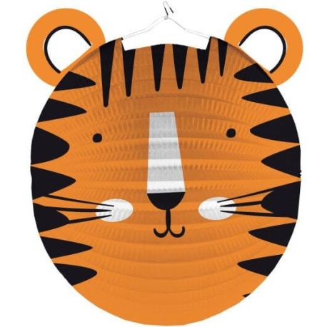 Lampion Tiger-Form Papier 25 cm