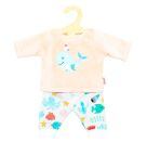 Puppen-Flauschiger Pyjama   Wal Bobby  , 2-teilig, Gr. 35-45 cm