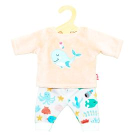 Puppen-Flauschiger Pyjama   Wal Bobby  , 2-teilig, Gr. 35-45 cm