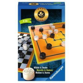 Ravensburger 20545 Classic Compact: Mühle und Dame Mitbringspiele Mitbringspiele