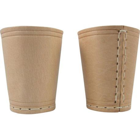Leder-Würfelbecher natur 9 cm