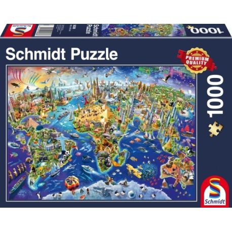 Schmidt Spiele Puzzle Standard 1.000 Teile, Entdecke unsere Welt