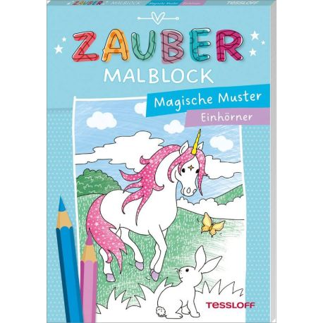 Zaubermalblock. Magische Muster. Einhörner
