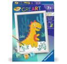 Ravensburger CreArt 20158 - Frecher Dinosaurier - Malen nach Zahlen Dinos für Kinder ab 7 Jahre