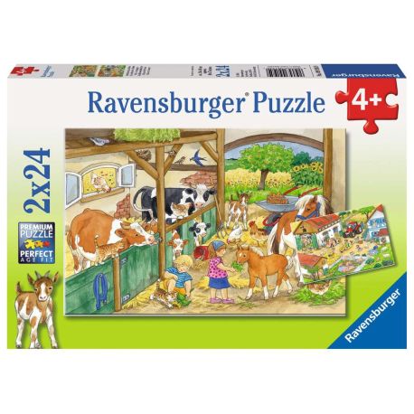 Ravensburger 9195 Puzzle Fröhliches Landleben 2 X 24 Teile