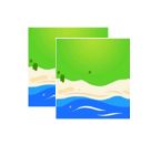 Open Bricks Baseplates 32x32 straight beach, 2 Stück