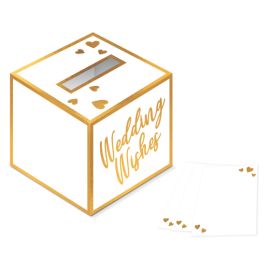 Hochzeitswunsch-Boxen Hochzeit 25 x 25 x 25 cm mit 40 Karten Papier
