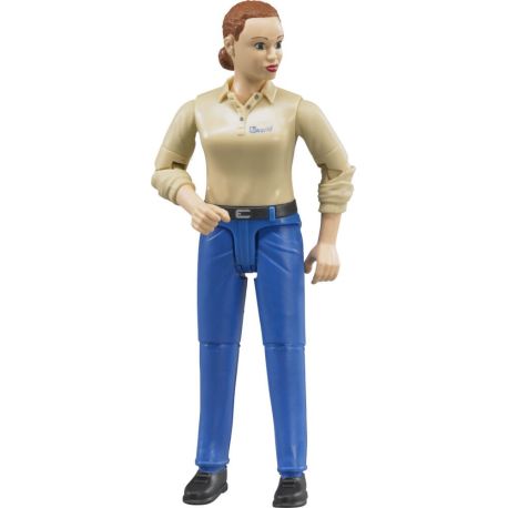 Bruder 60408 Frau mit hellem Hauttyp und blauer Hose