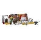 Bruder 62611 bworld Kuh- und Kälberstall mit Landwirt