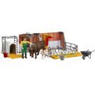 Bruder 62611 bworld Kuh- und Kälberstall mit Landwirt