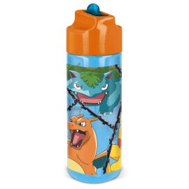 P:OS Trinkflasche mit Strohhalm im Pokemon Design, ca. 540ml
