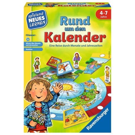 Ravensburger 24984 - Rund um den Kalender - Spielen und Lernen für Kinder, Lernspiel für Kinder von 4-7 Jahren, Spiele